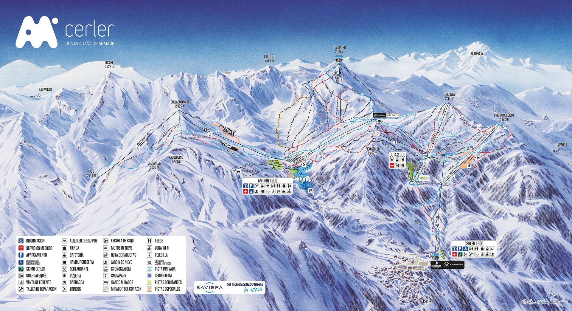 Plan des pistes hiver Cerler