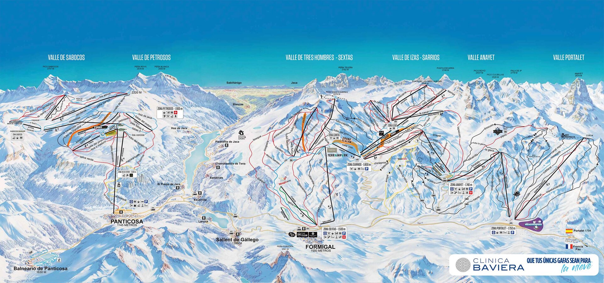 Plan des pistes hiver Formigal