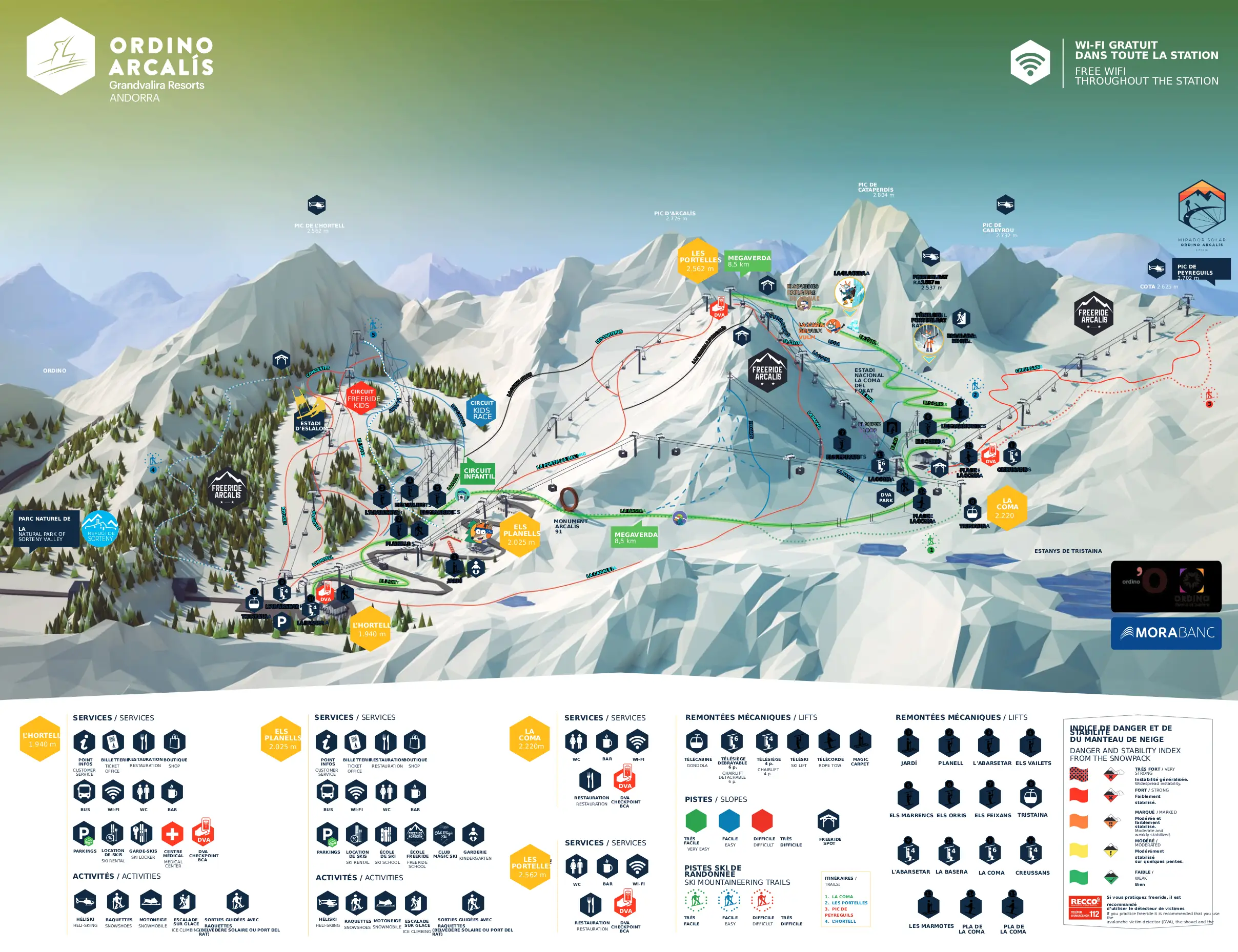 Plan des pistes hiver Ordino Arcalís