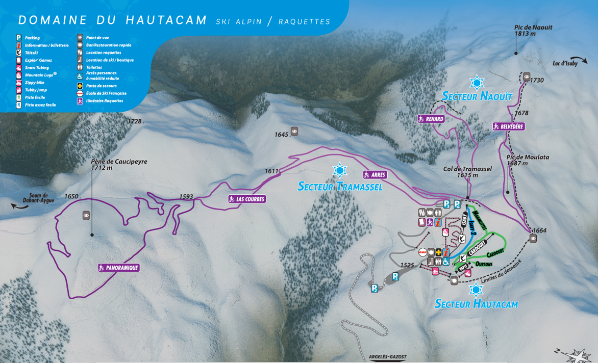 Plan des pistes hiver Hautacam
