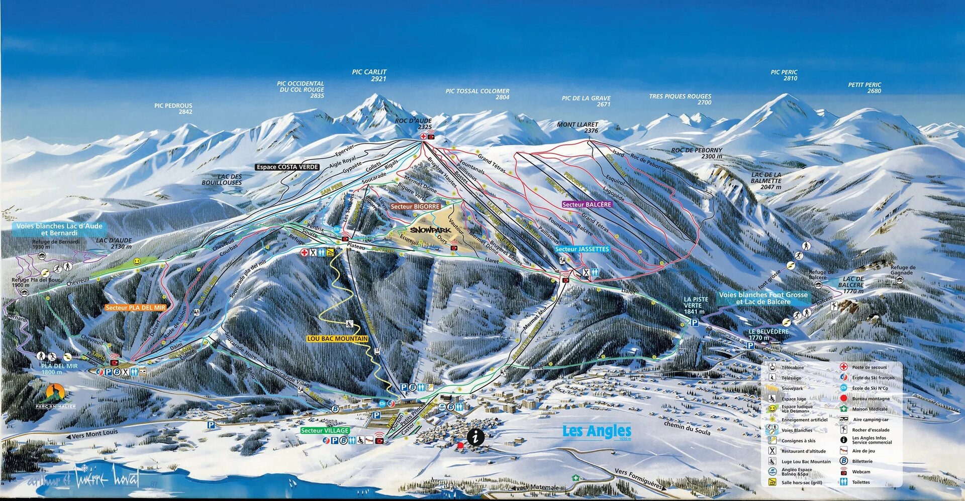 Plan des pistes hiver Les Angles