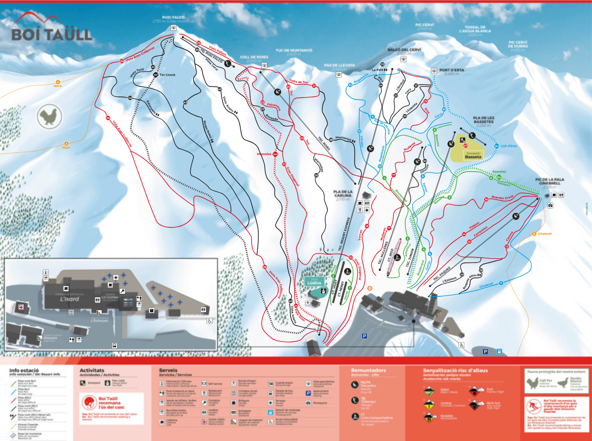 Plan des pistes hiver Boí Taüll