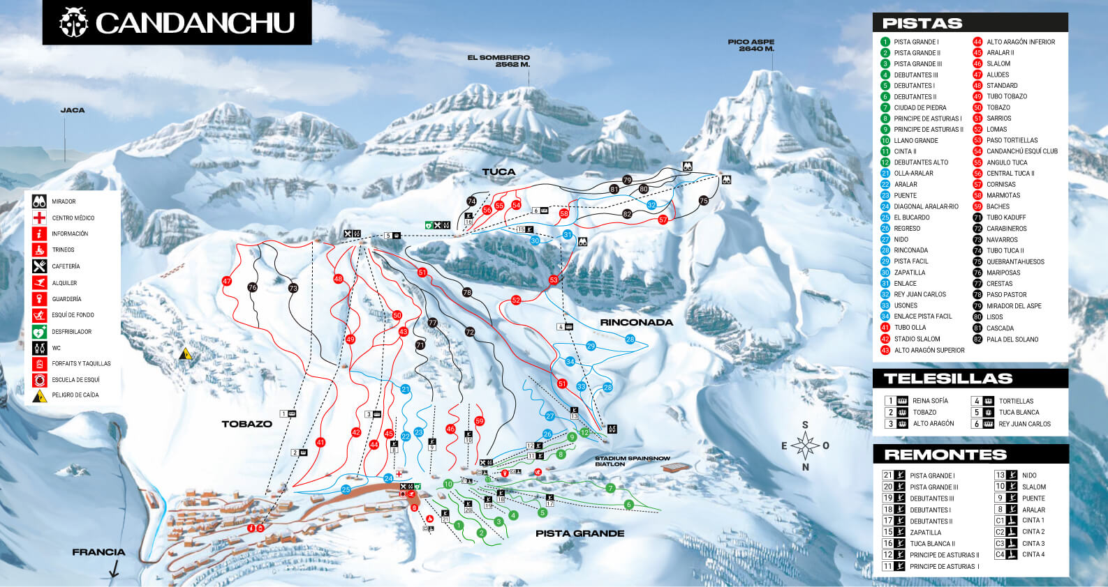 Plan des pistes hiver Candanchú