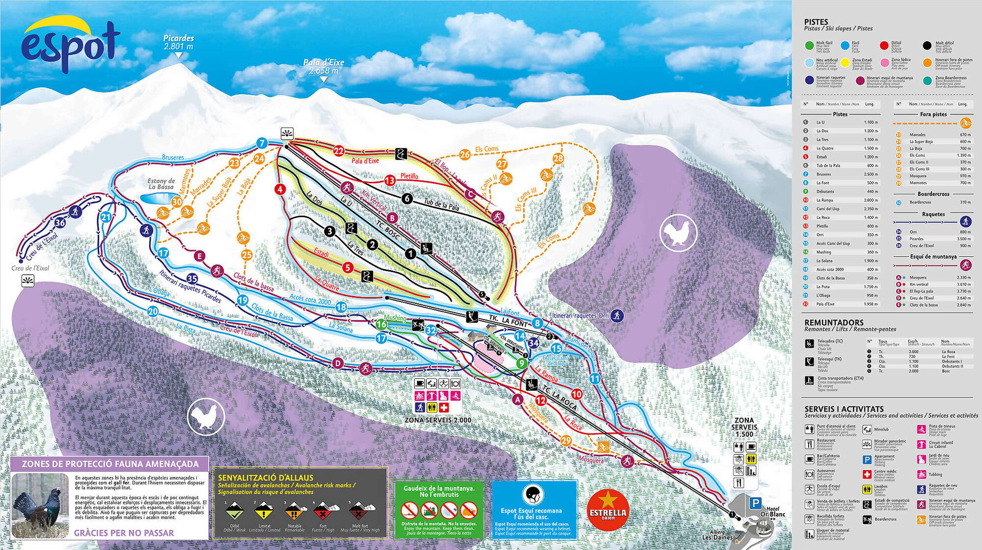 Plan des pistes hiver Espot Esquí