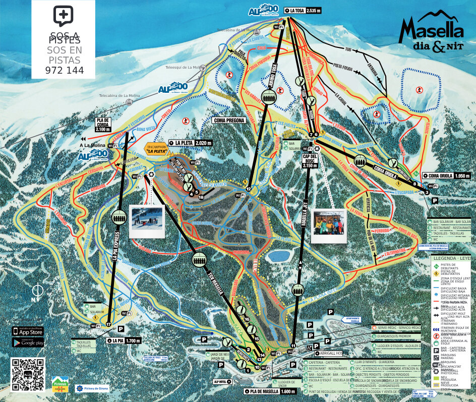 Plan des pistes hiver La Masella