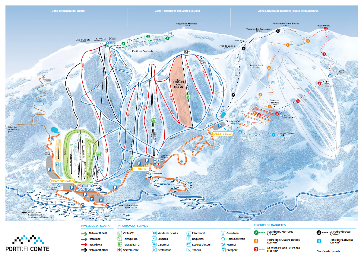 Plan des pistes hiver Port del Comte