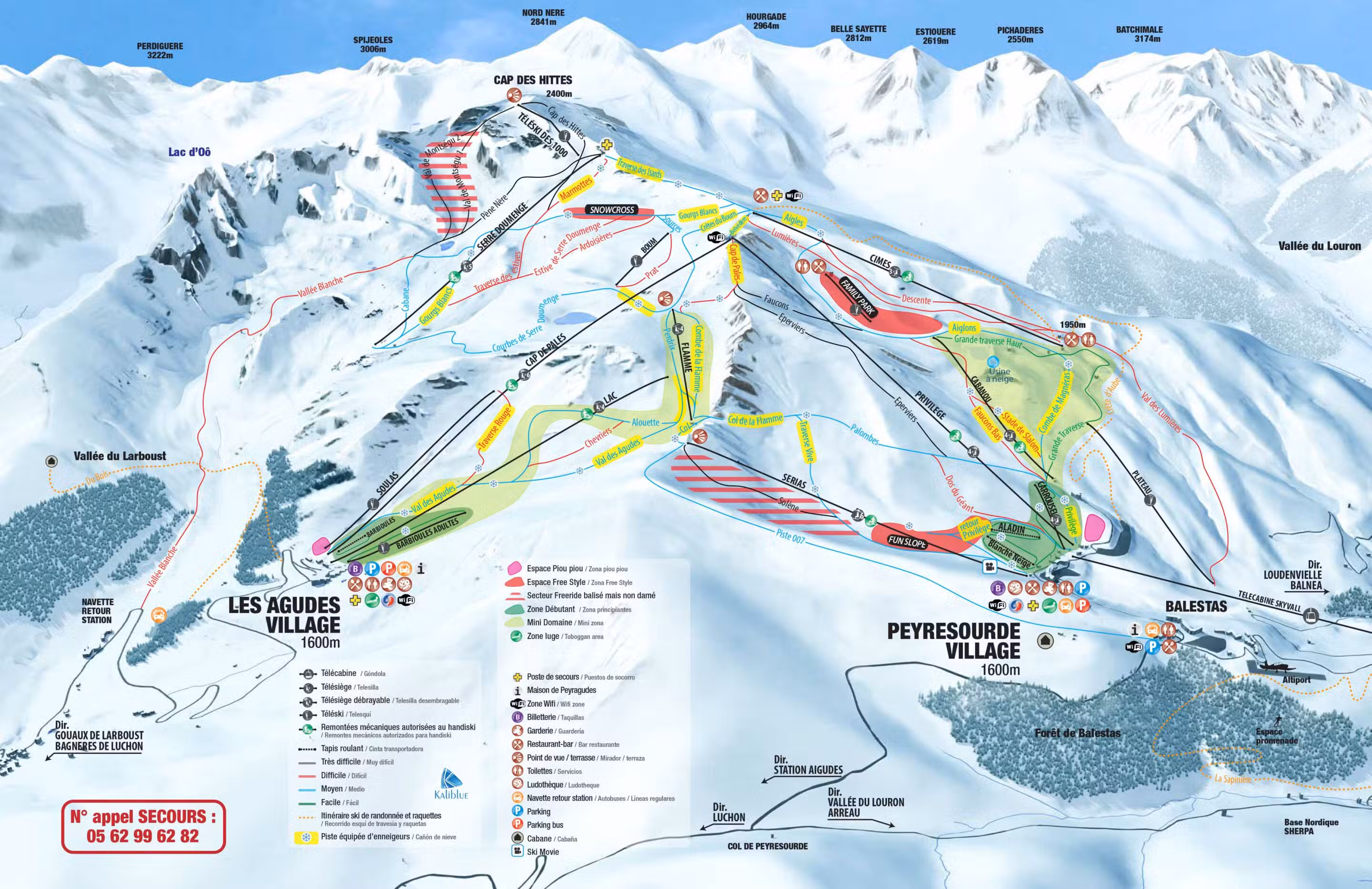 Plan des pistes hiver Peyragudes