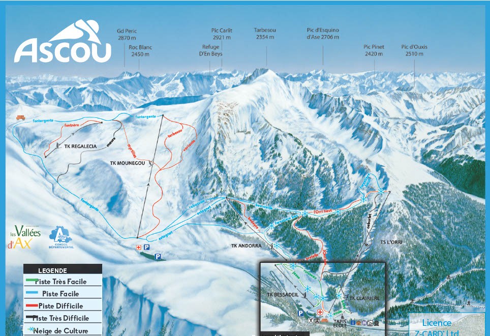 Plan des pistes hiver Ascou-Pailhères