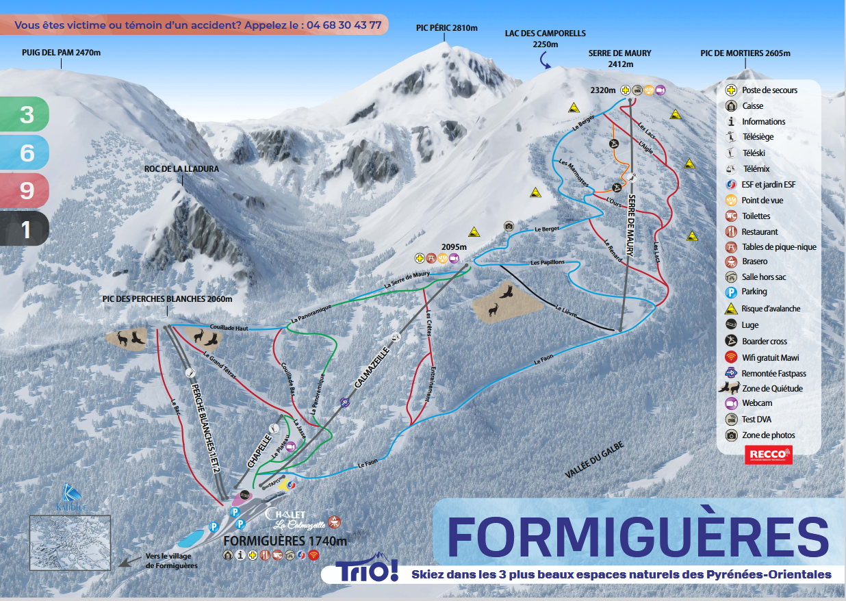 Plan des pistes hiver Formiguères
