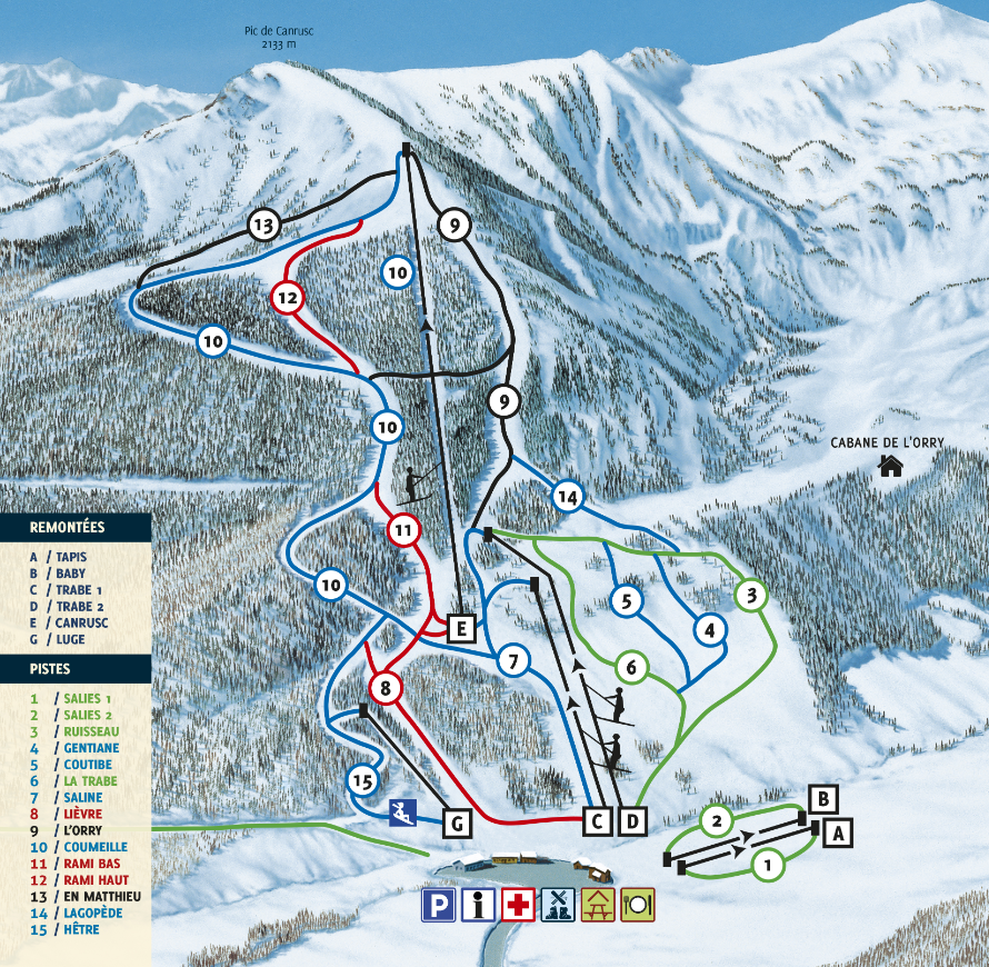 Plan des pistes hiver Mijanès-Donezan