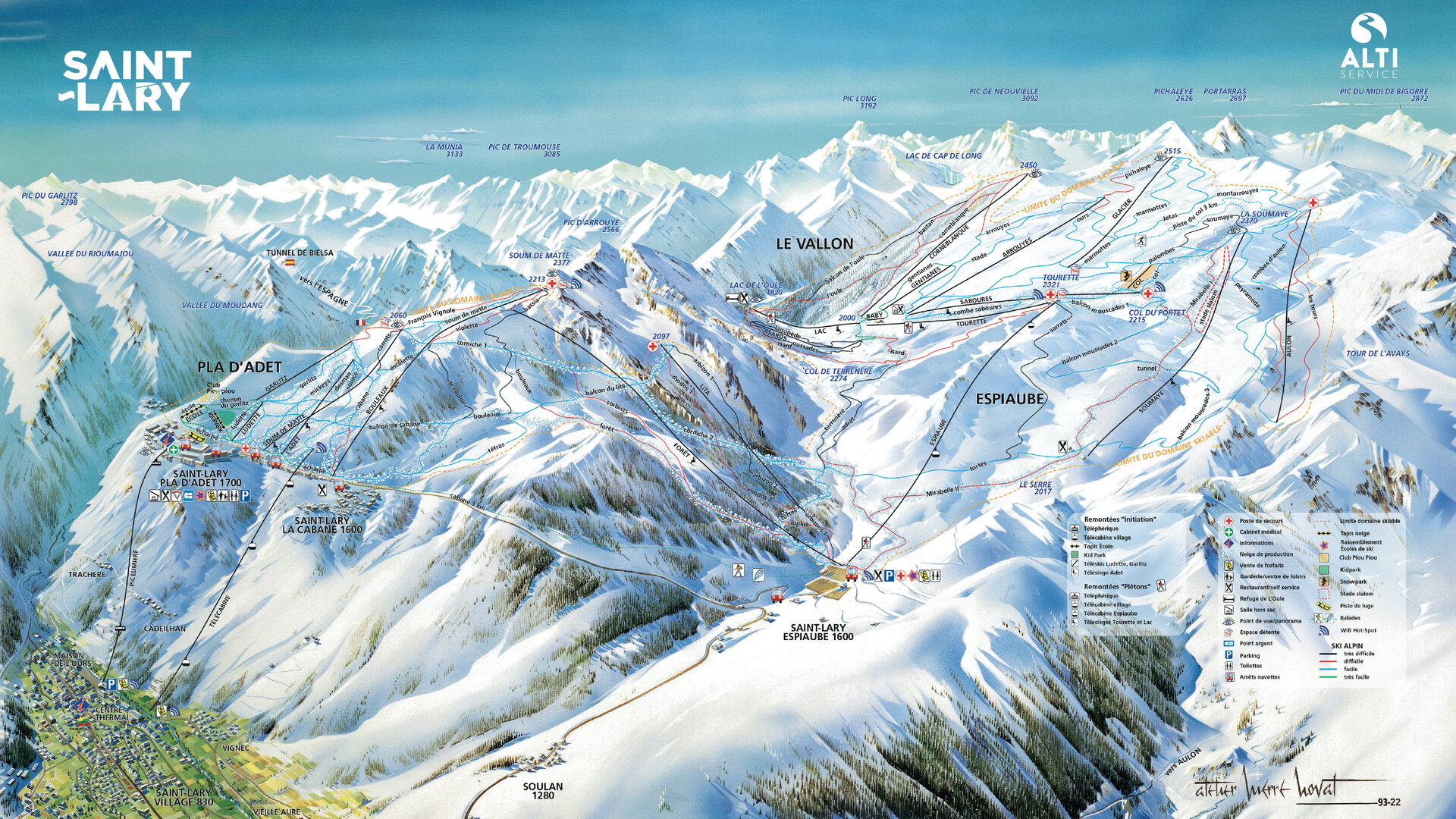 Plan des pistes hiver Saint-Lary-Soulan